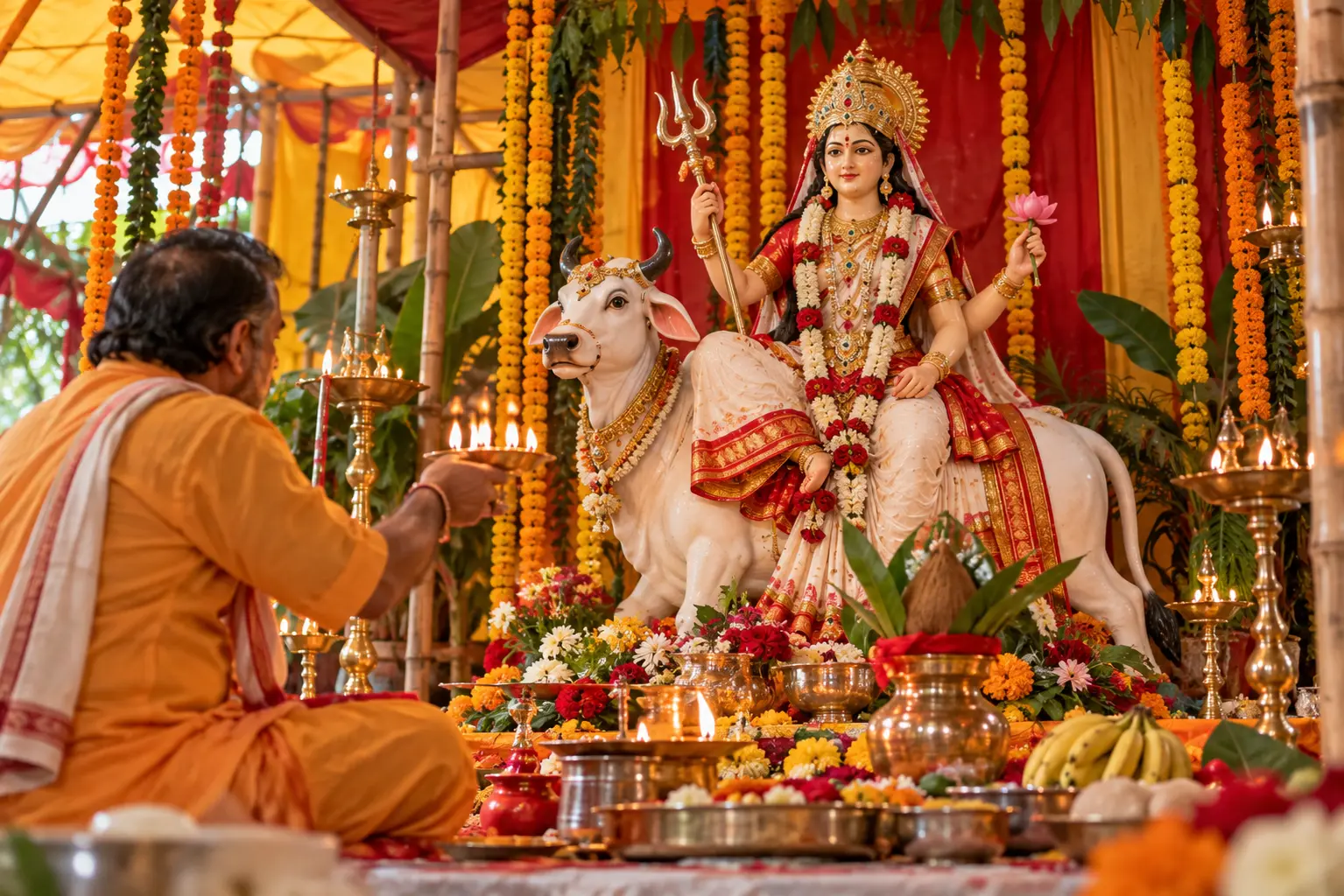 माँ शैलपुत्री की प्रतिमा